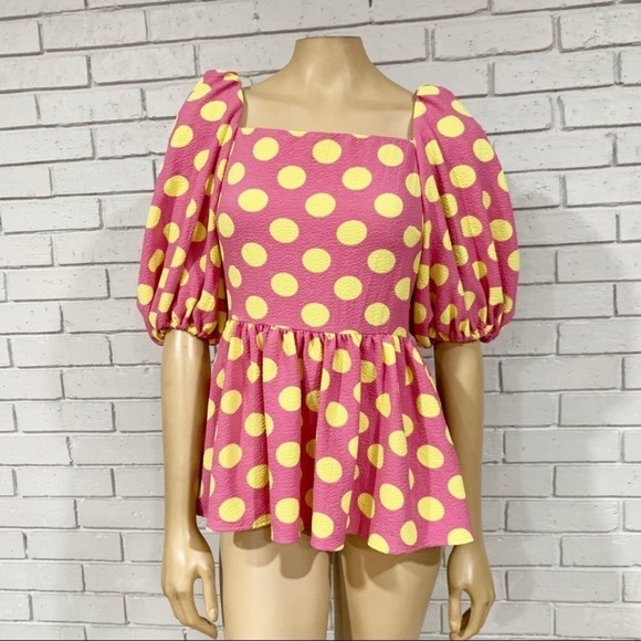 Stine Goya Irene Polka Dot Puff Sleeve Blouse - Picture 3 of 5